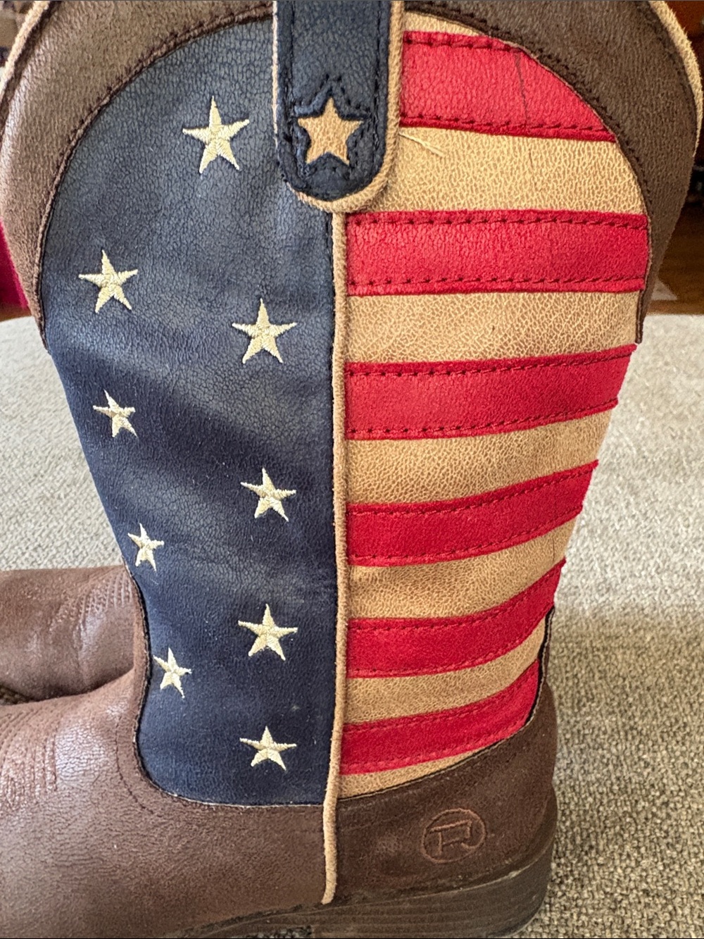 ROPER Little Kids Cowboy Cowgirl Boots Patriotic 4th of July American Sz 2 - Picture 3 of 8